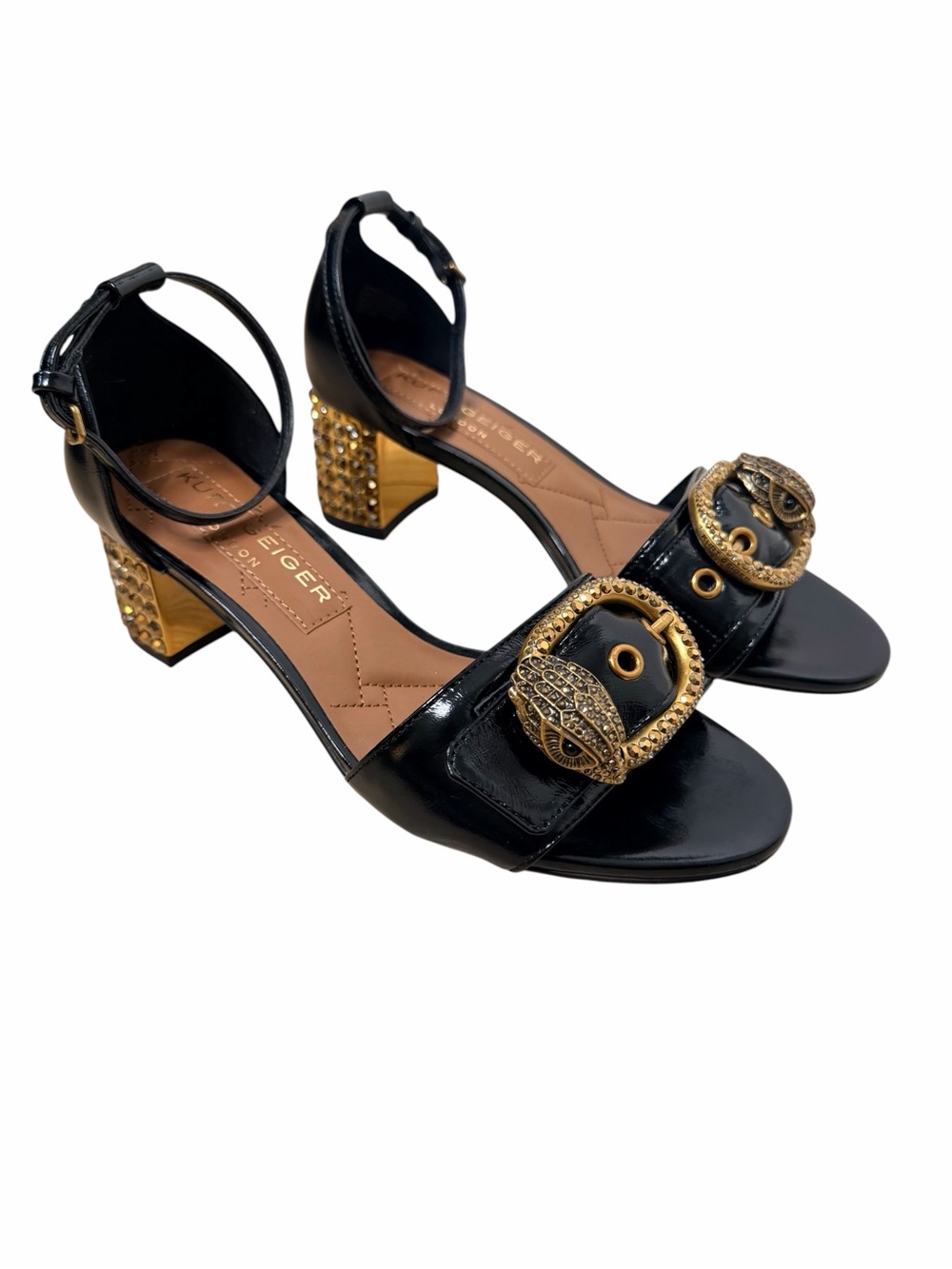 KURT GEIGER MAYFAIR Patent Leather Eagle Crystal Heel. - Picture 2 of 10